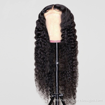 Cheap Malaysian Human Virgin Water Wave Hair Lace Front Wig 13x4 Curly Water Wave Human Hair Wig Lace Front